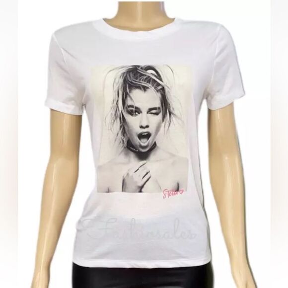 Victoria’s Secret Supermodel Photo Crew neck Tee t-shirt Short Sleeve white L - Picture 2 of 3